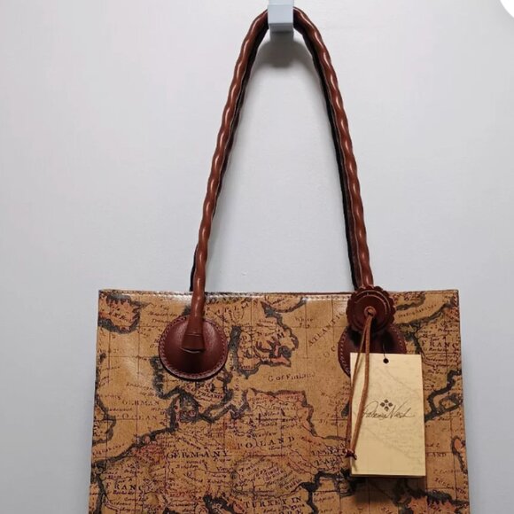 Patricia Nash European Map Cavo Leather Handbag NWT $249 - Picture 2 of 10